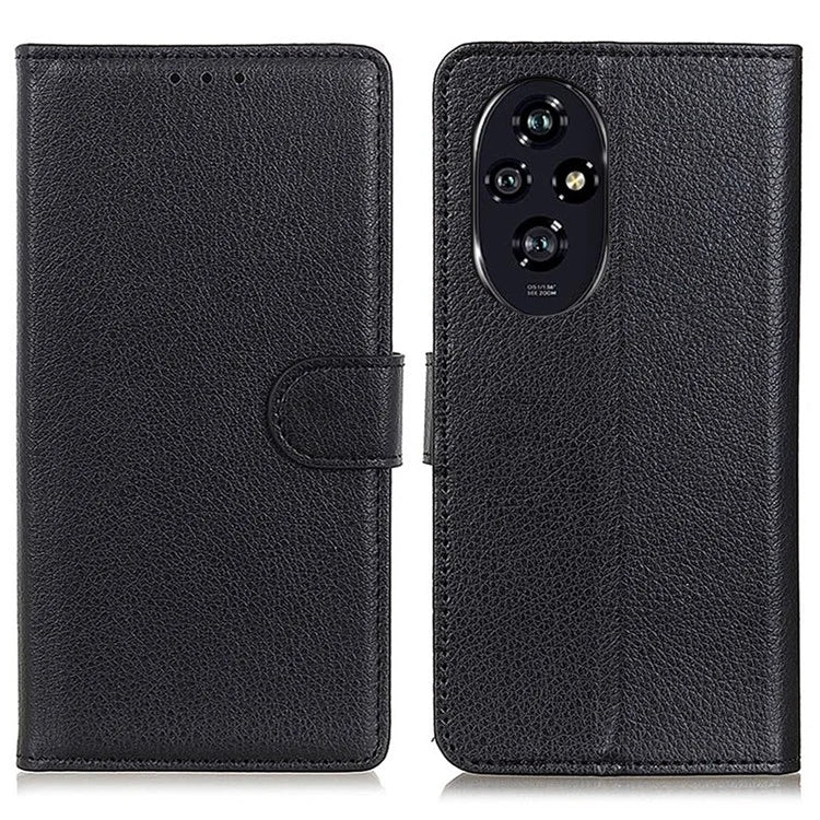 For Honor 200 Pro 5G Case Litchi Texture PU Leather Wallet Protective Phone Cover