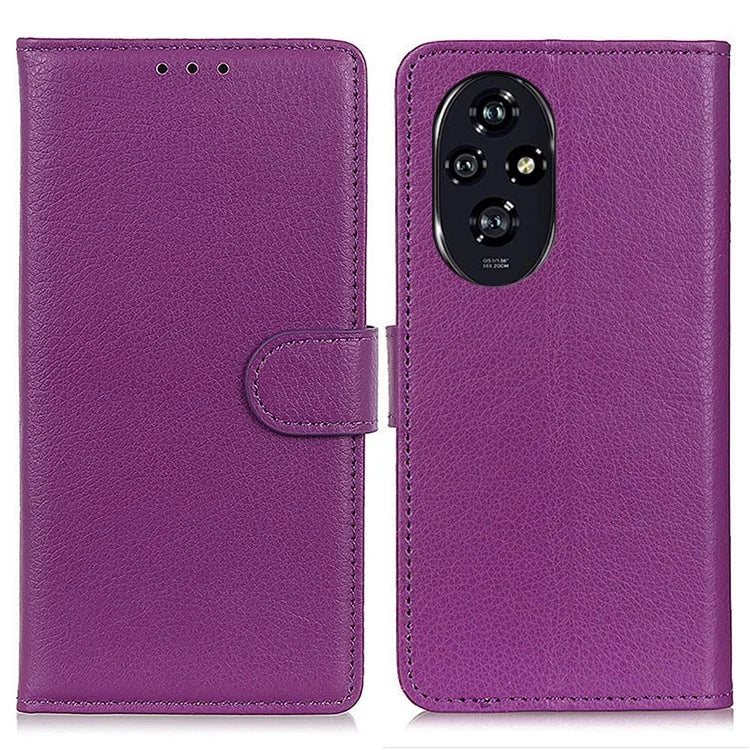For Honor 200 Pro 5G Case Litchi Texture PU Leather Wallet Protective Phone Cover