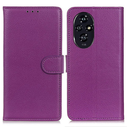 For Honor 200 Pro 5G Case Litchi Texture PU Leather Wallet Protective Phone Cover