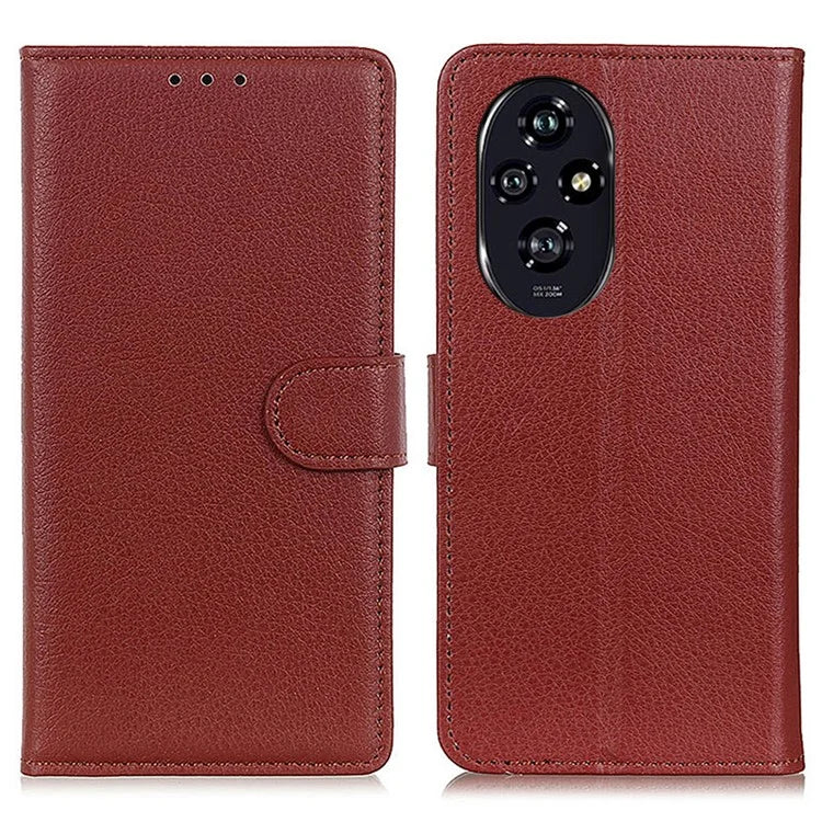For Honor 200 Pro 5G Case Litchi Texture PU Leather Wallet Protective Phone Cover
