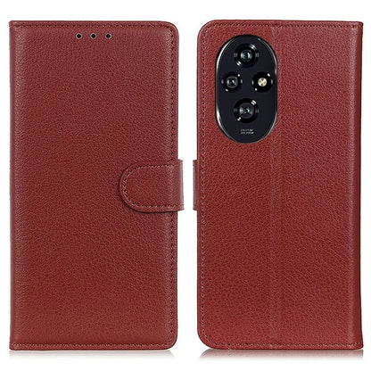 For Honor 200 Pro 5G Case Litchi Texture PU Leather Wallet Protective Phone Cover