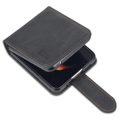 AZNS For Samsung Galaxy Z Flip6 5G Case Card Slots PU Leather Folding Phone Cover