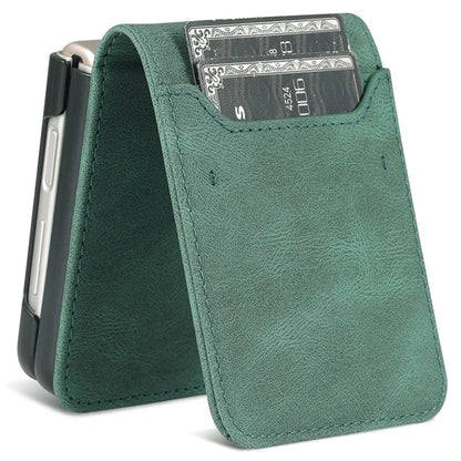 AZNS For Samsung Galaxy Z Flip6 5G Case Card Slots PU Leather Folding Phone Cover