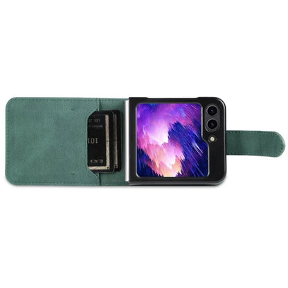 AZNS For Samsung Galaxy Z Flip6 5G Case Card Slots PU Leather Folding Phone Cover