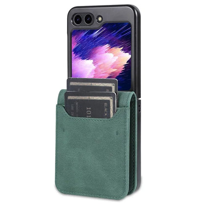 AZNS For Samsung Galaxy Z Flip6 5G Case Card Slots PU Leather Folding Phone Cover