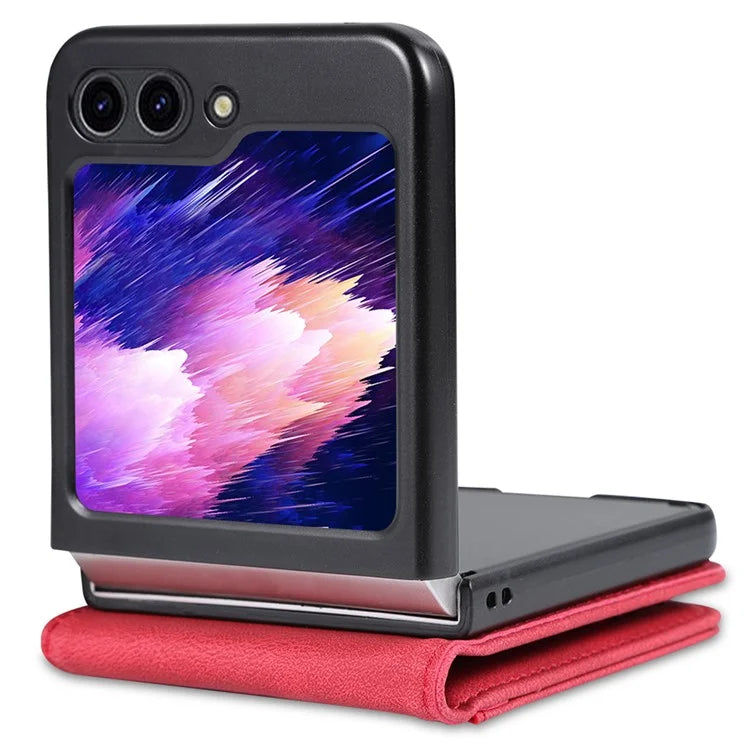 AZNS For Samsung Galaxy Z Flip6 5G Case Card Slots PU Leather Folding Phone Cover