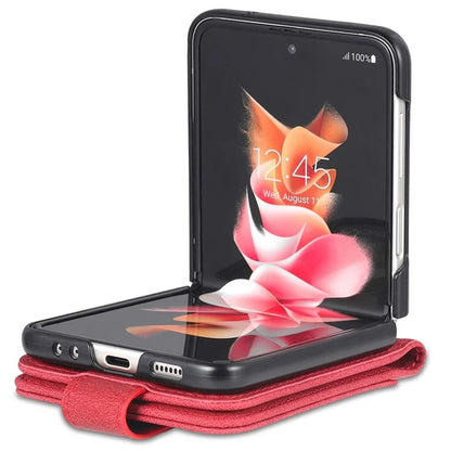 AZNS For Samsung Galaxy Z Flip6 5G Case Card Slots PU Leather Folding Phone Cover