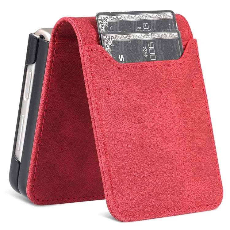 AZNS For Samsung Galaxy Z Flip6 5G Case Card Slots PU Leather Folding Phone Cover