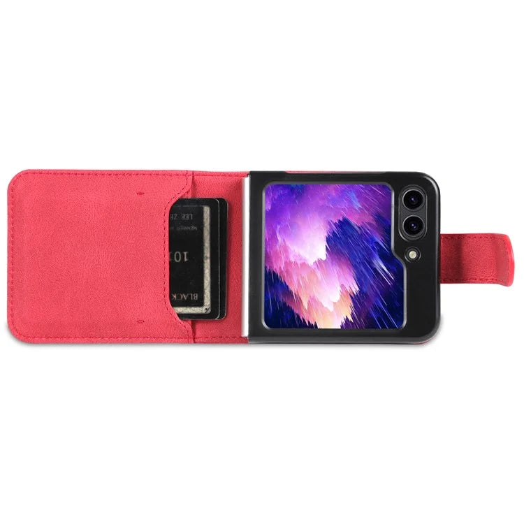 AZNS For Samsung Galaxy Z Flip6 5G Case Card Slots PU Leather Folding Phone Cover