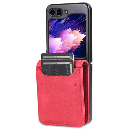 AZNS For Samsung Galaxy Z Flip6 5G Case Card Slots PU Leather Folding Phone Cover