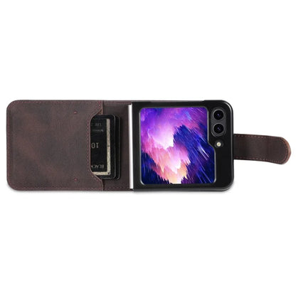 AZNS For Samsung Galaxy Z Flip6 5G Case Card Slots PU Leather Folding Phone Cover