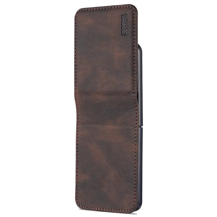 AZNS For Samsung Galaxy Z Flip6 5G Case Card Slots PU Leather Folding Phone Cover