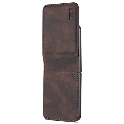 AZNS For Samsung Galaxy Z Flip6 5G Case Card Slots PU Leather Folding Phone Cover