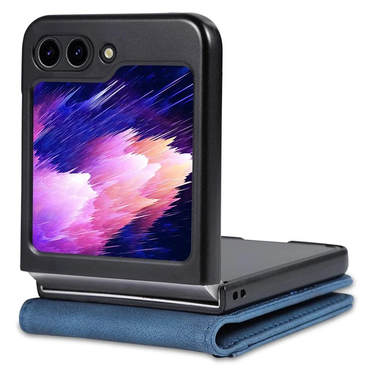AZNS For Samsung Galaxy Z Flip6 5G Case Card Slots PU Leather Folding Phone Cover