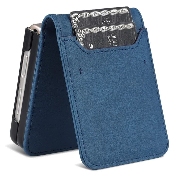 AZNS For Samsung Galaxy Z Flip6 5G Case Card Slots PU Leather Folding Phone Cover