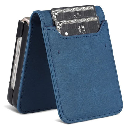 AZNS For Samsung Galaxy Z Flip6 5G Case Card Slots PU Leather Folding Phone Cover
