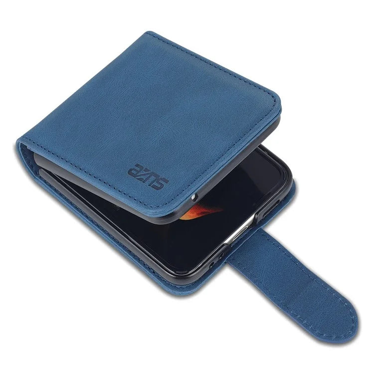 AZNS For Samsung Galaxy Z Flip6 5G Case Card Slots PU Leather Folding Phone Cover