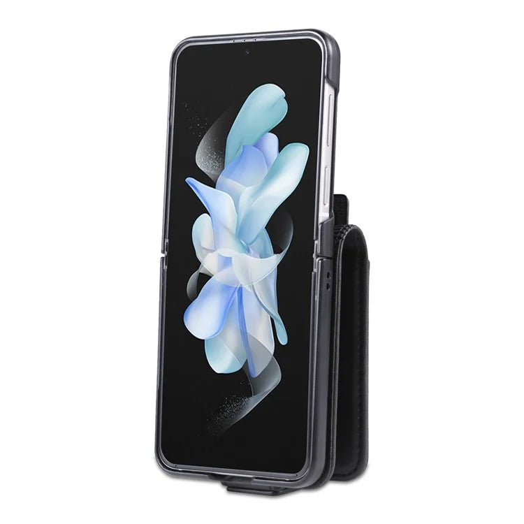 AZNS For Samsung Galaxy Z Flip6 5G Case Card Holder PU Leather Phone Cover Cowhide Texture