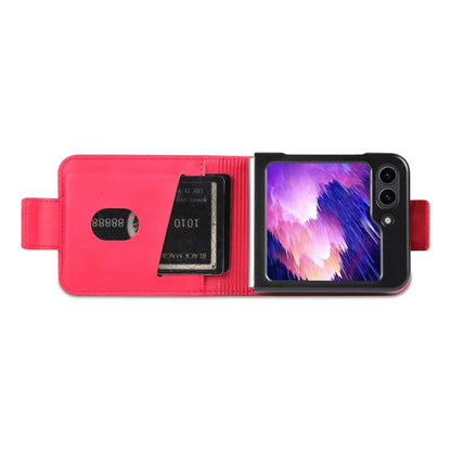 AZNS For Samsung Galaxy Z Flip6 5G Case Card Holder PU Leather Phone Cover Cowhide Texture