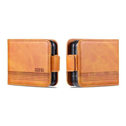 AZNS For Samsung Galaxy Z Flip6 5G Case Card Holder PU Leather Phone Cover Cowhide Texture