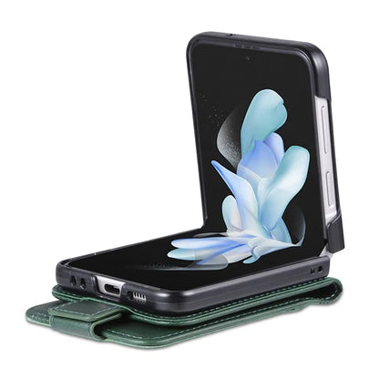 AZNS For Samsung Galaxy Z Flip6 5G Case Card Holder PU Leather Phone Cover Cowhide Texture