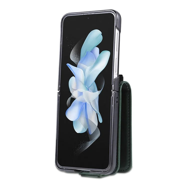 AZNS For Samsung Galaxy Z Flip6 5G Case Card Holder PU Leather Phone Cover Cowhide Texture