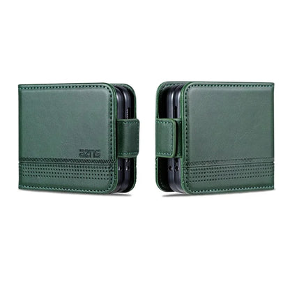 AZNS For Samsung Galaxy Z Flip6 5G Case Card Holder PU Leather Phone Cover Cowhide Texture