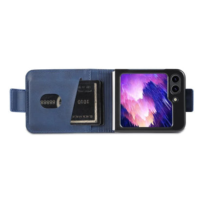 AZNS For Samsung Galaxy Z Flip6 5G Case Card Holder PU Leather Phone Cover Cowhide Texture