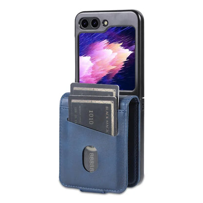 AZNS For Samsung Galaxy Z Flip6 5G Case Card Holder PU Leather Phone Cover Cowhide Texture