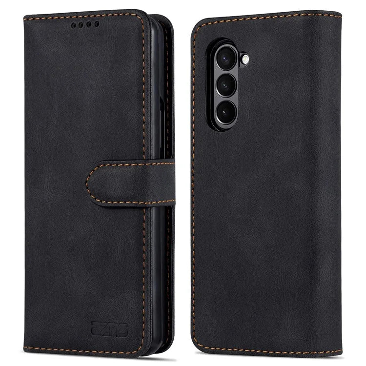 AZNS For Samsung Galaxy Z Fold6 5G Case Leather Phone Cover with Wallet Stand
