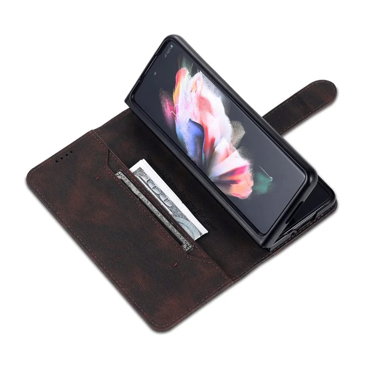 AZNS For Samsung Galaxy Z Fold6 5G Case Leather Phone Cover with Wallet Stand