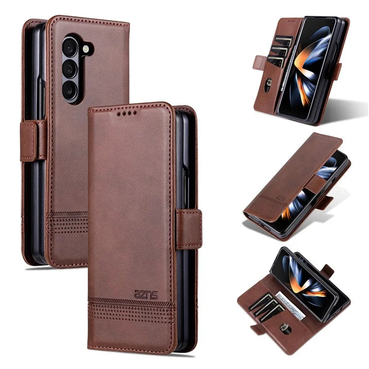 AZNS For Samsung Galaxy Z Fold6 5G Case Wallet PU Leather+PC Phone Cover