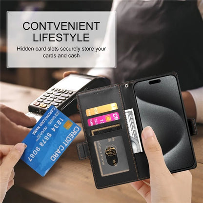 DF-010 For iPhone 14 Pro Case PU Leather Wallet Stand Phone Cover