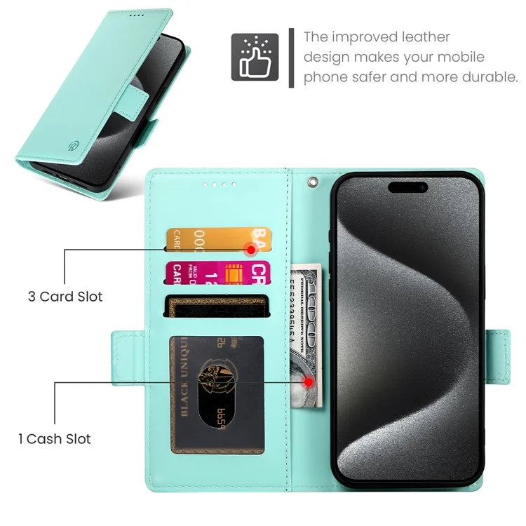 DF-010 For iPhone 14 Pro Case PU Leather Wallet Stand Phone Cover