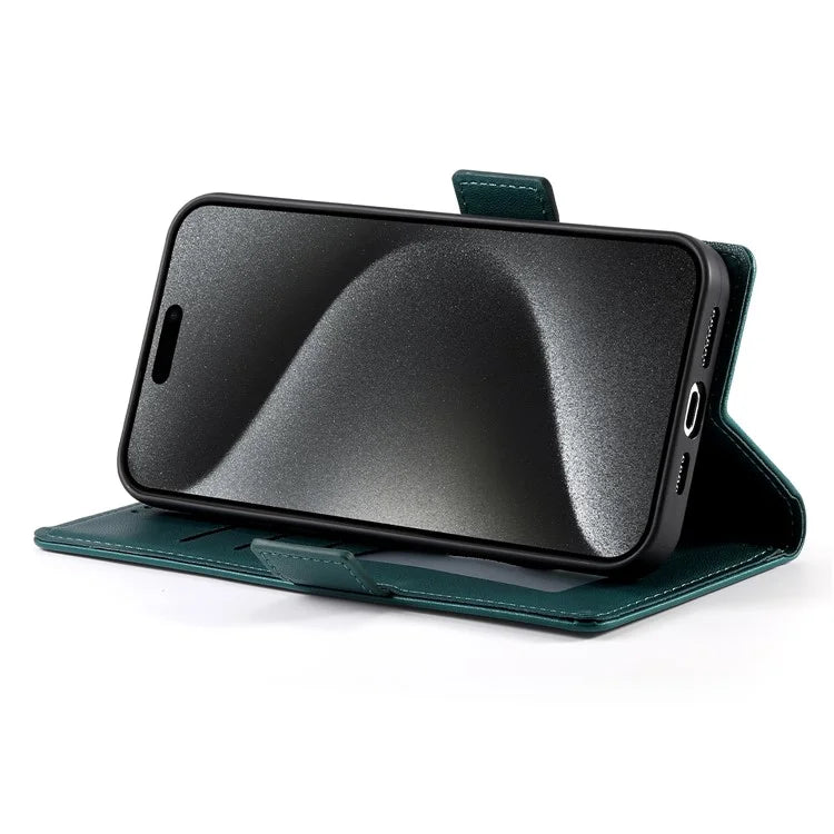 DF-010 For iPhone 14 Pro Case PU Leather Wallet Stand Phone Coverish Green