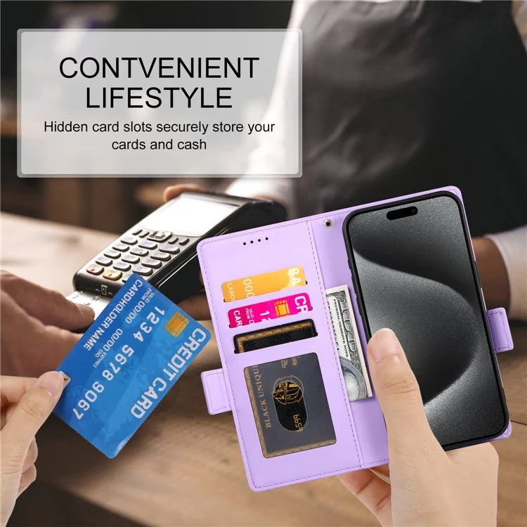 DF-010 For iPhone 14 Pro Case PU Leather Wallet Stand Phone Cover