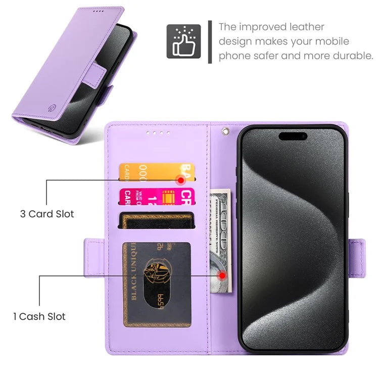 DF-010 For iPhone 14 Pro Case PU Leather Wallet Stand Phone Cover