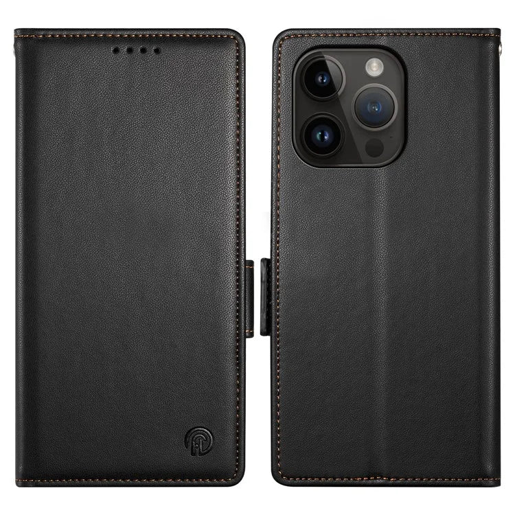DF-010 For iPhone 14 Pro Max Case Stand Magnetic Clasp Leather Phone Cover