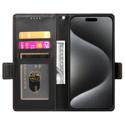 DF-010 For iPhone 14 Pro Max Case Stand Magnetic Clasp Leather Phone Cover