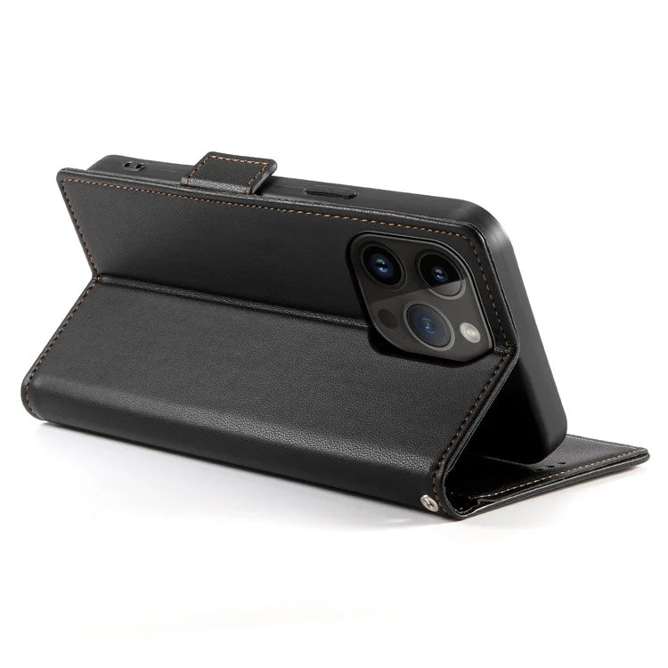 DF-010 For iPhone 14 Pro Max Case Stand Magnetic Clasp Leather Phone Cover