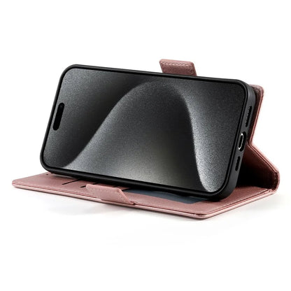 DF-010 For iPhone 14 Pro Max Case Stand Magnetic Clasp Leather Phone Cover