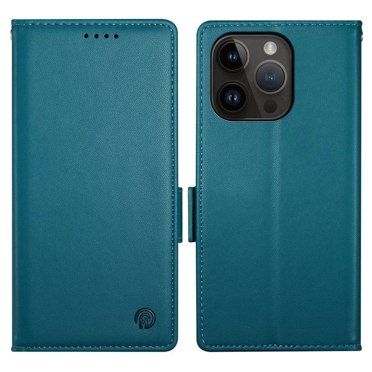 DF-010 For iPhone 14 Pro Max Case Stand Magnetic Clasp Leather Phone Cover