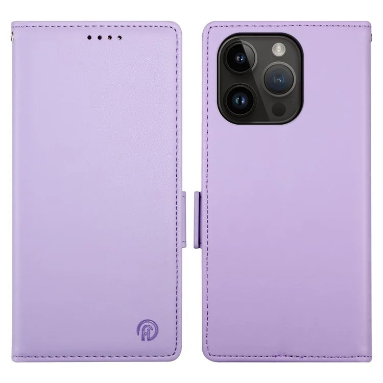 DF-010 For iPhone 14 Pro Max Case Stand Magnetic Clasp Leather Phone Cover