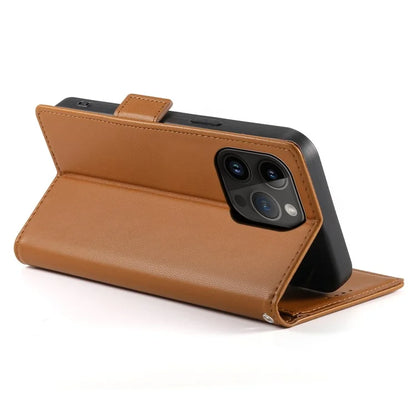 DF-010 For iPhone 14 Pro Max Case Stand Magnetic Clasp Leather Phone Cover