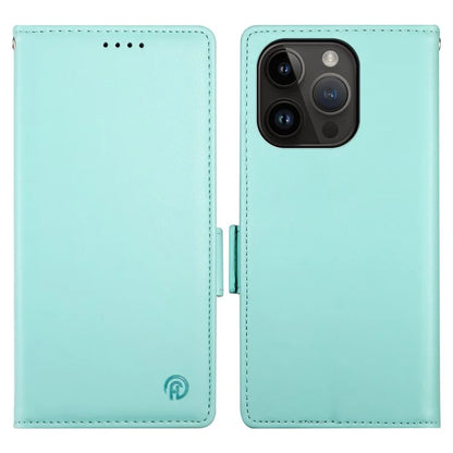 DF-010 For iPhone 15 Pro Case Side Magnetic Clasps Leather Wallet Stand Phone Cover