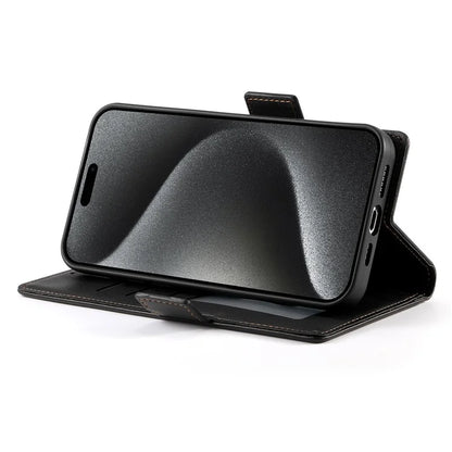 DF-010 For iPhone 15 Pro Max Case PU Leather Wallet Stand Phone Cover