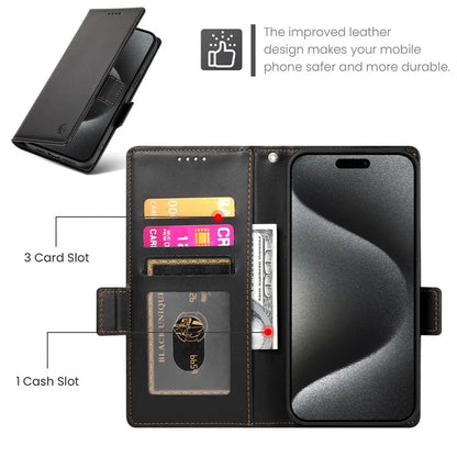 DF-010 For iPhone 15 Pro Max Case PU Leather Wallet Stand Phone Cover