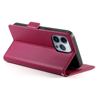 DF-010 For iPhone 13 Pro Case Full Protection PU Leather Phone Cover with Wallet