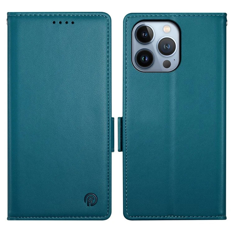 DF-010 For iPhone 13 Pro Case Full Protection PU Leather Phone Cover with Wallet