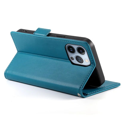 DF-010 For iPhone 13 Pro Case Full Protection PU Leather Phone Cover with Wallet